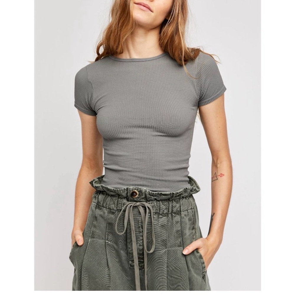 Free People Weekday Ribbed Baby Tee